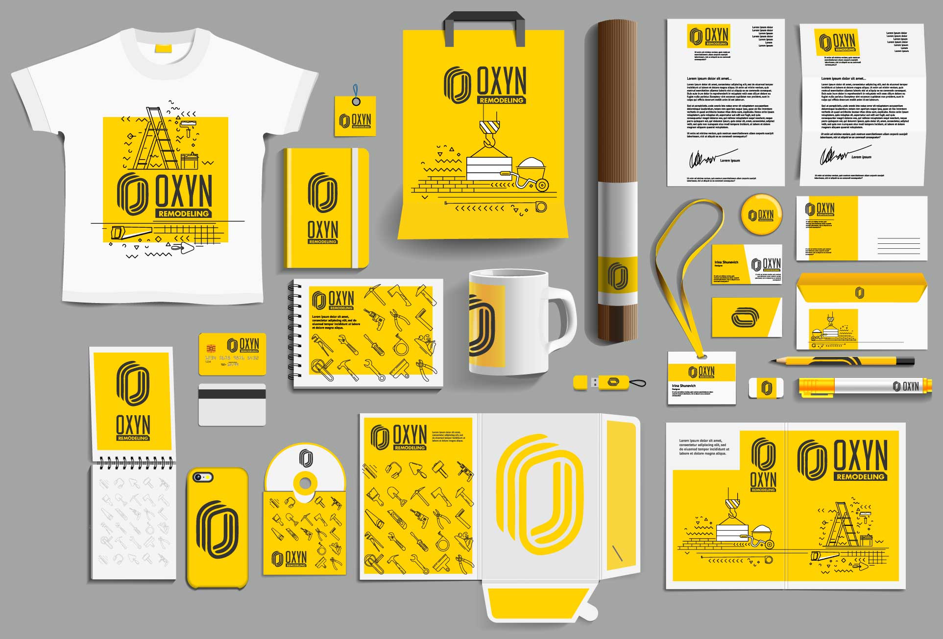 Branding & Logo Design 7 oxyn remodeling company branding - Professional Website Design Company