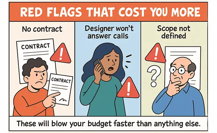 How to Save Money on Web Design red flags illustrated - Professional Website Design Company