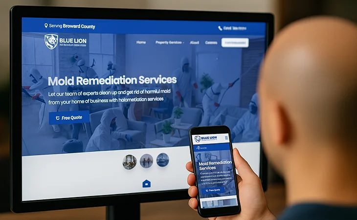 What is Responsive Web Design? - Client looks over his business website.