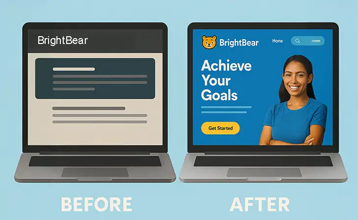 How-Rocket-Web-Designer-can-Make-Your-Business-Blast-Off-before-after-brightbear
