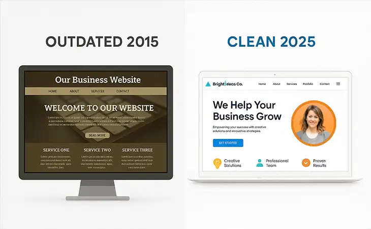 Is-Your-Website-Outdated? - A Before and after example of how drastically web design can change in just a few short years.