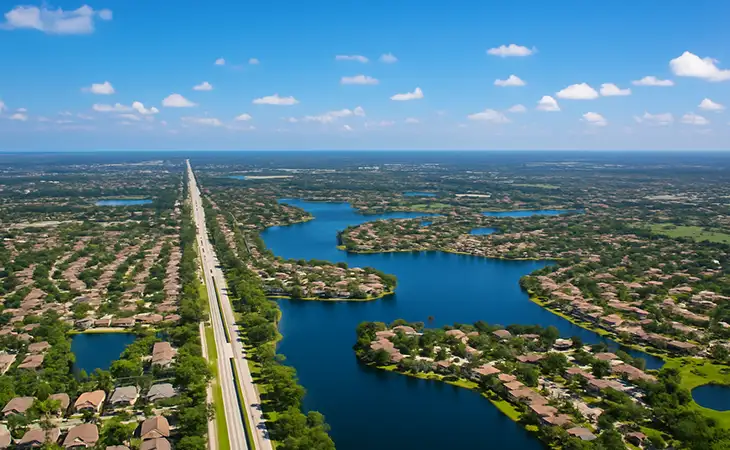 The Psychology of Color in Marketing - drone shot of South Florida