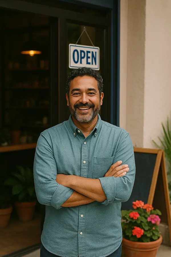 A happy business owner after working with Rocket Web Designer