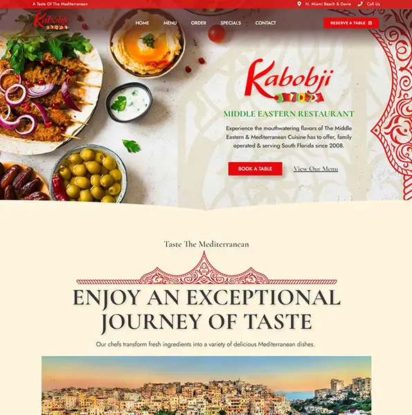 Kabobji Middle Eastern Restaurant Website Design