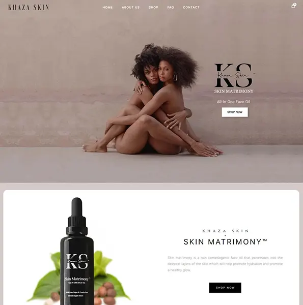 Khaza Skin Care eCommerce Website Design