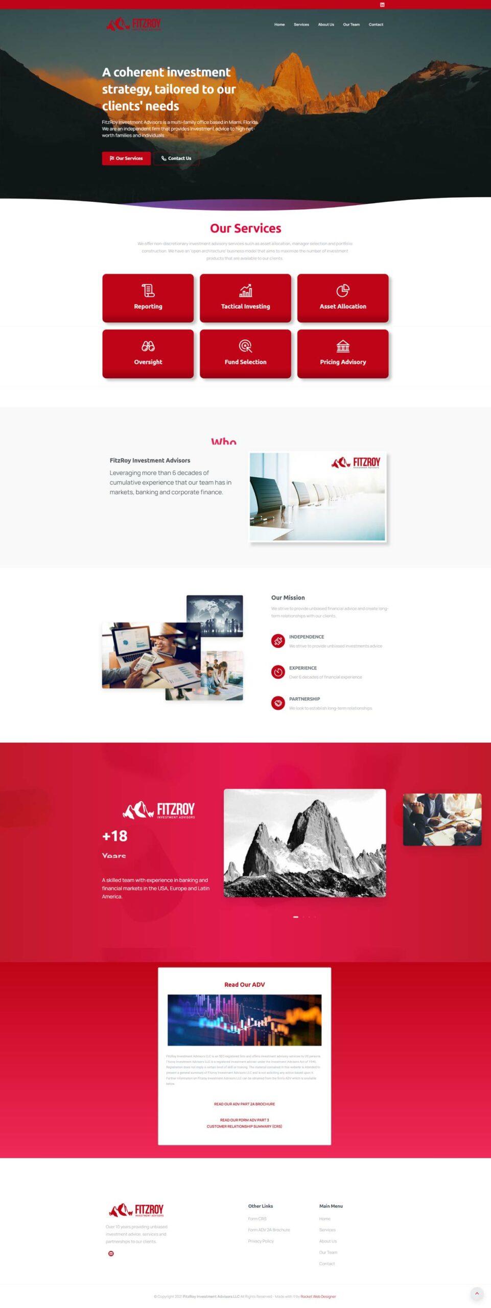 Financial Advisors website built by Rocket Web Designer