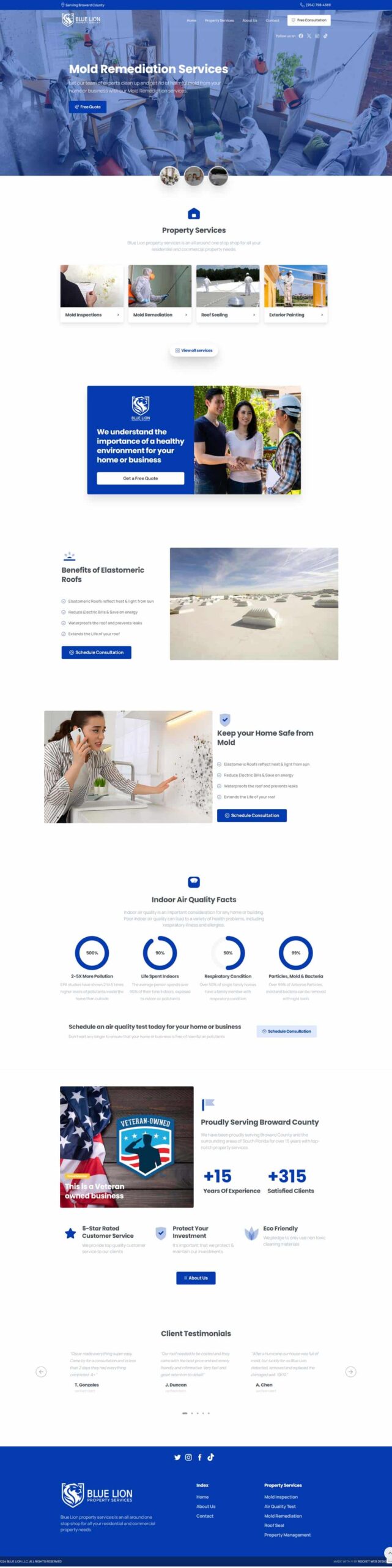 Property Restoration website built by Rocket Web Designer
