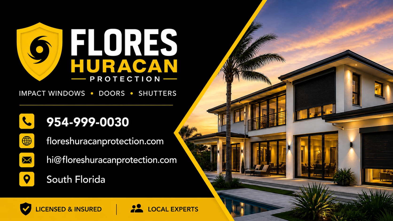 Flores Huracan business card front