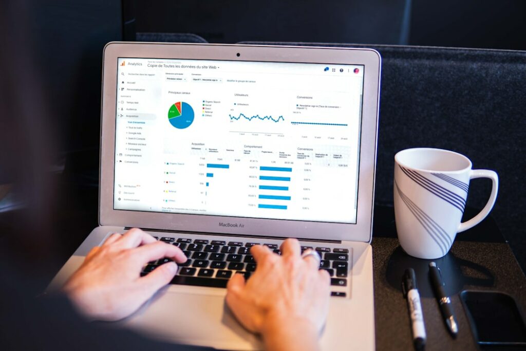 Google Analytics dashboard showing website performance data