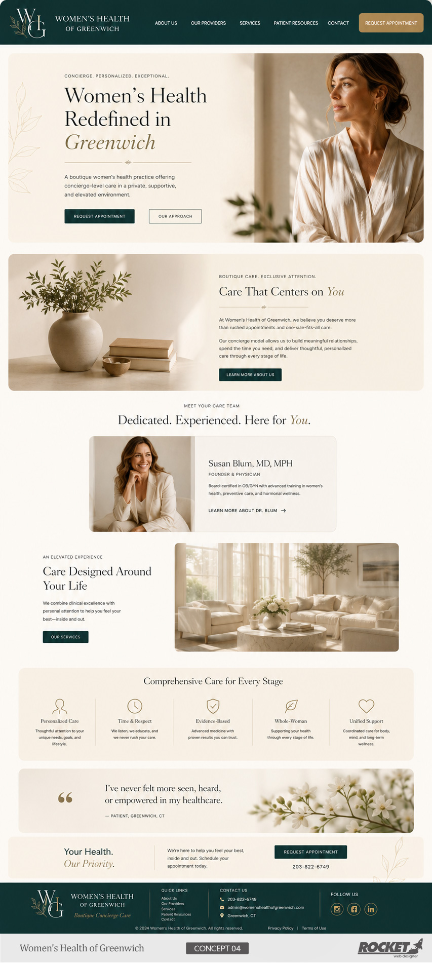 Women’s Health of Greenwich mobile website