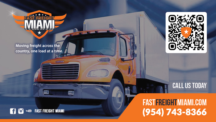 Fast Freight Miami business card front by Rocket Web Designer