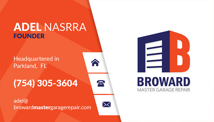Broward Master Garage Door business card back by Rocket Web Designer