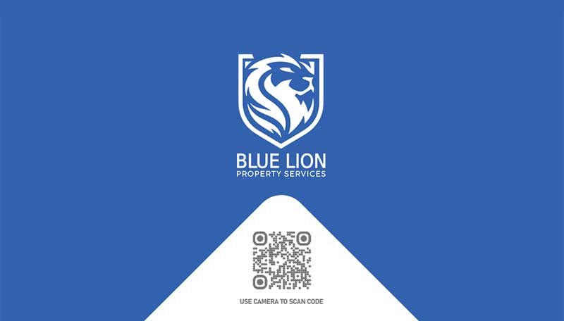 Blue Lion business card back by Rocket Web Designer