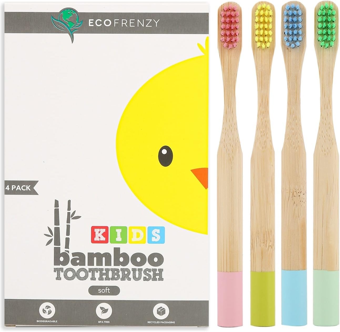 Eco Frenzy kids bamboo toothbrush product photography
