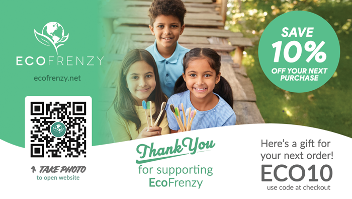 Eco Frenzy business card front by Rocket Web Designer
