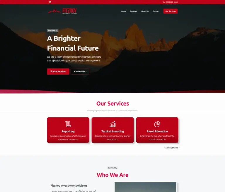 FitzRoy Investment Advisors website by Rocket Web Designer
