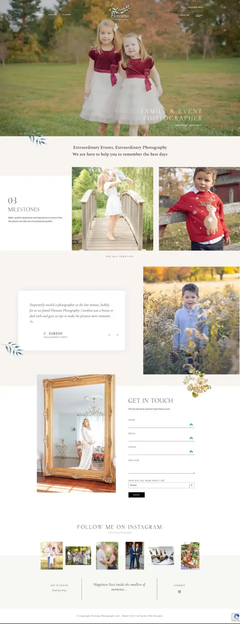 Floreana Photography website by Rocket Web Designer