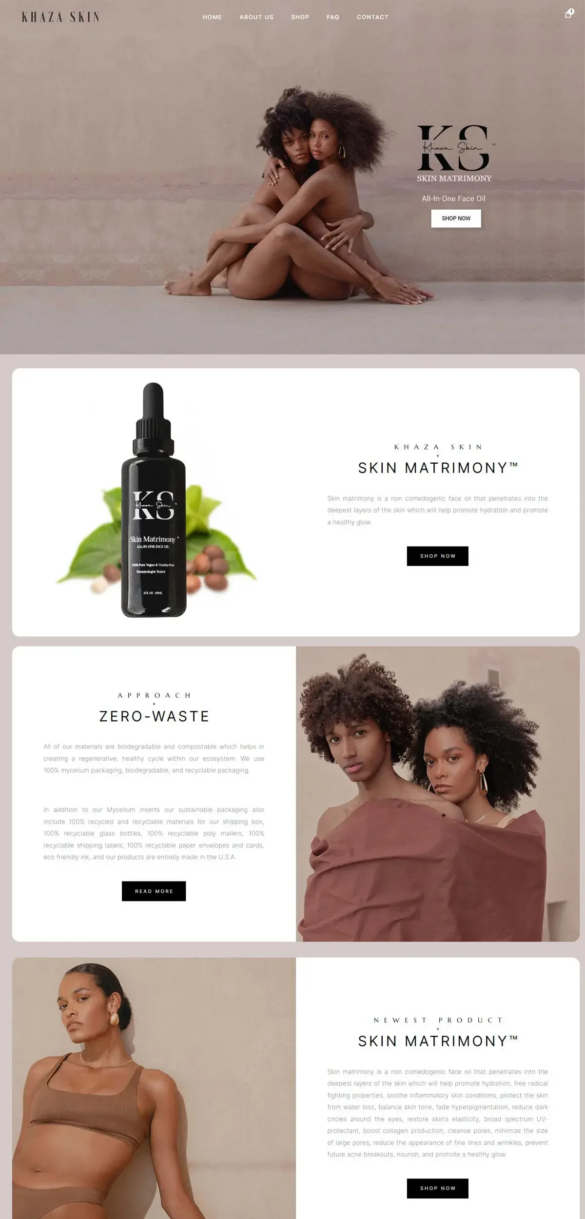 Khaza Beauty desktop website