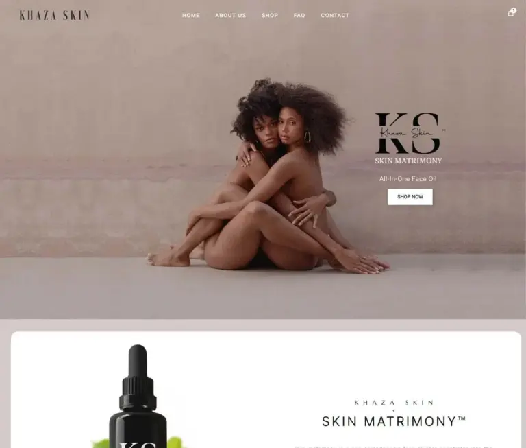 Khaza Skin Care website by Rocket Web Designer