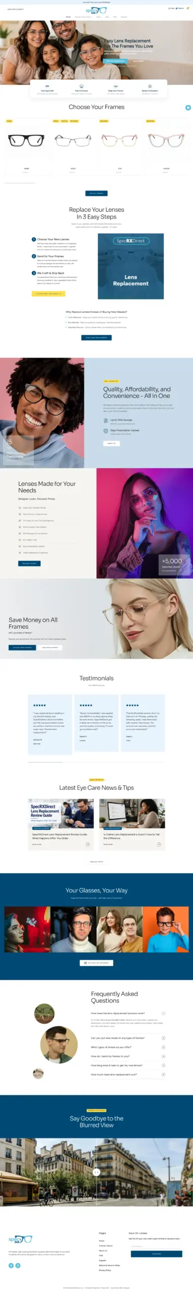 SpecRXDirect desktop website