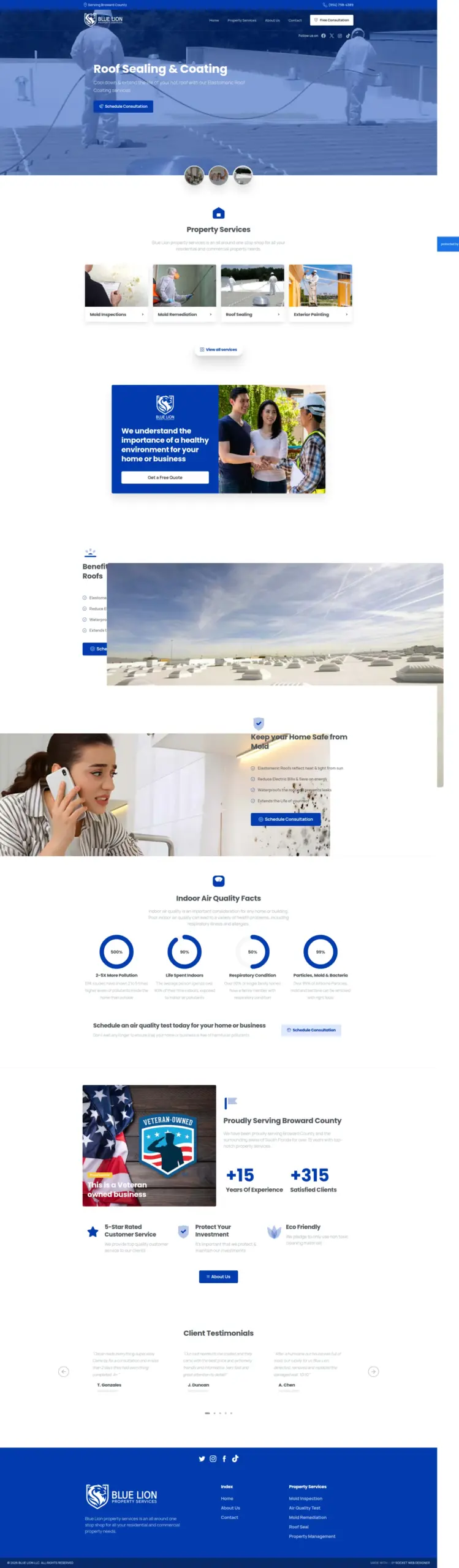 Blue Lion desktop website