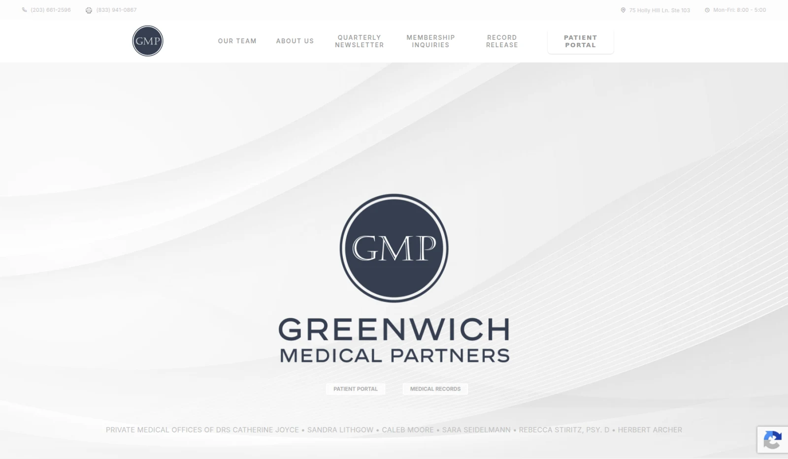 Greenwich Medical Partners desktop website