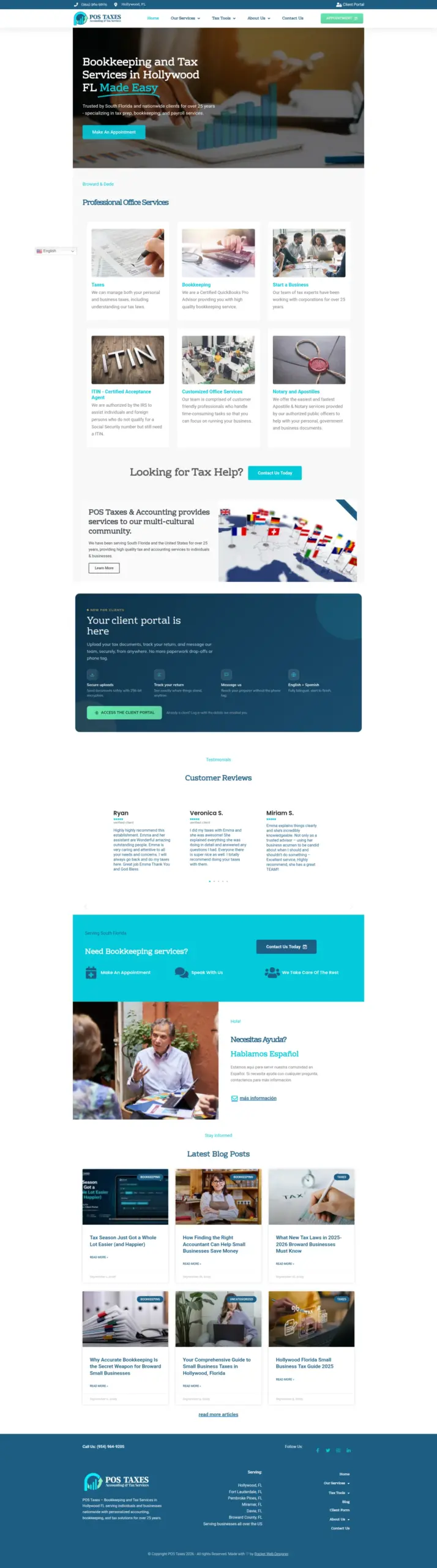POS Taxes website after the redesign