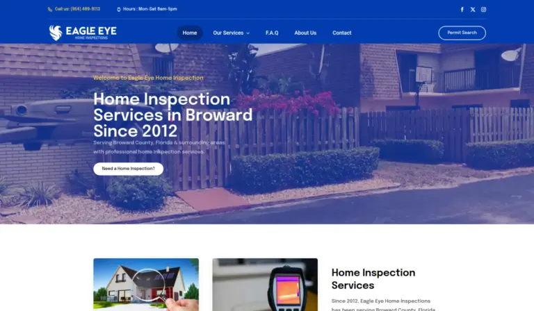 eagle-eye-inspections hero website capture by Rocket Web Designer