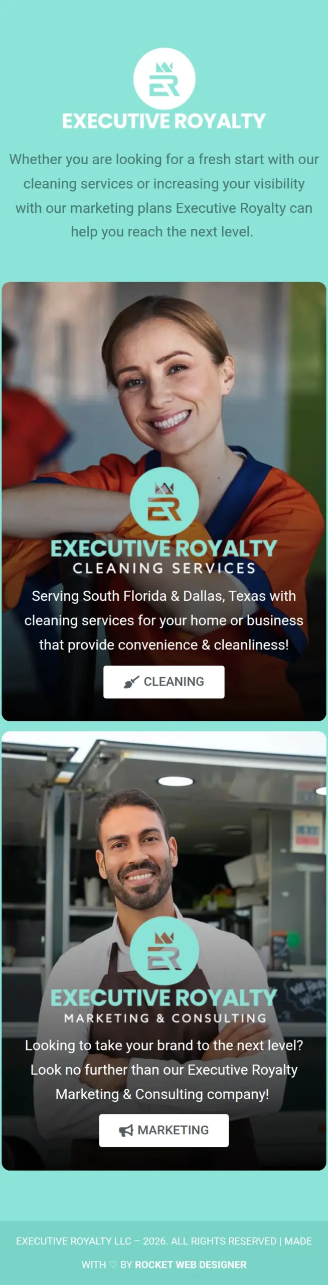executive-royalty mobile website capture by Rocket Web Designer