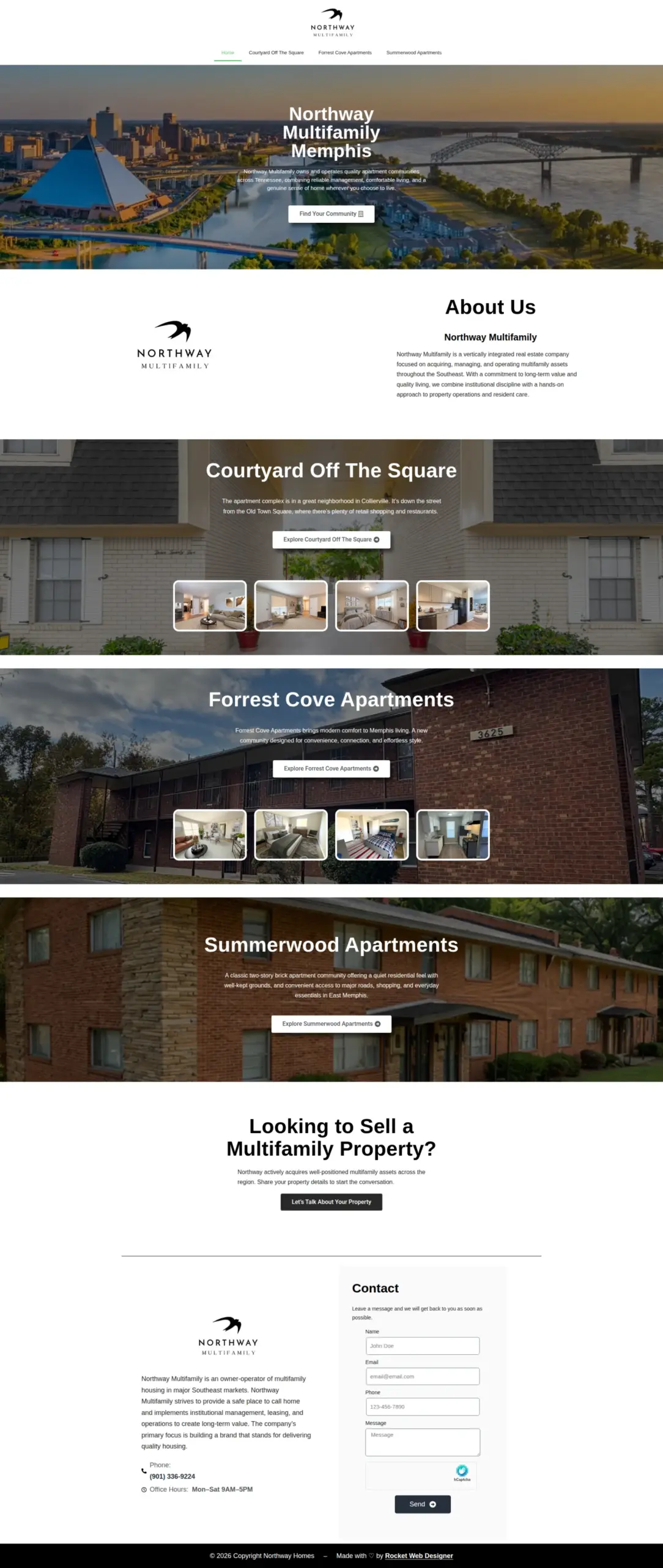 Northway Multifamily Memphis desktop website
