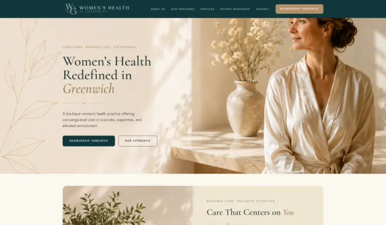 womens-health-greenwich hero website capture by Rocket Web Designer