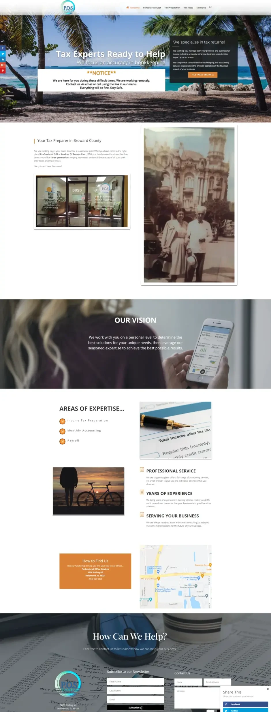 POS Taxes website before the redesign