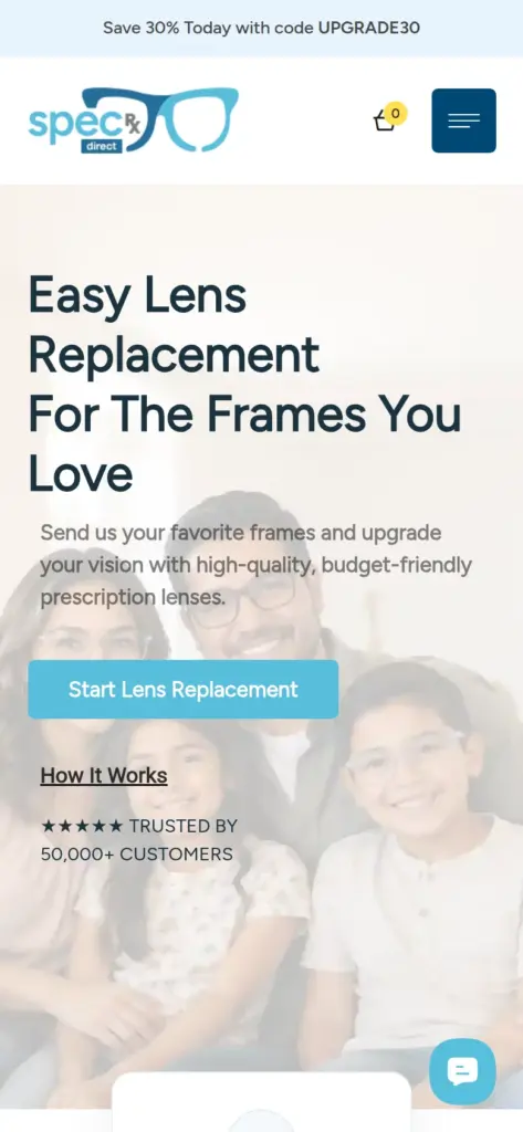 SpecRXDirect mobile website