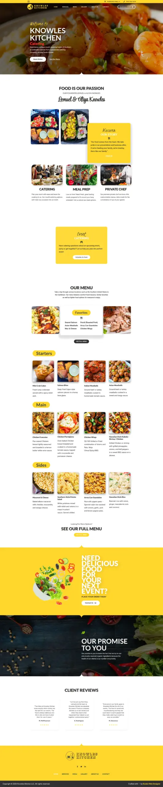 Knowles Kitchen desktop website