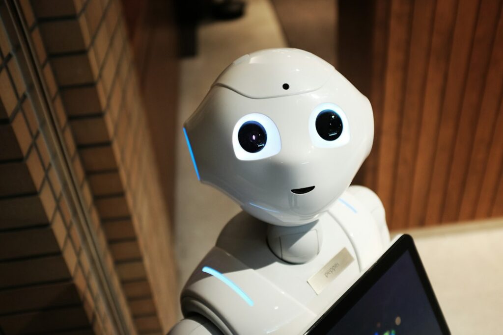 Humanoid robot representing AI tools in business